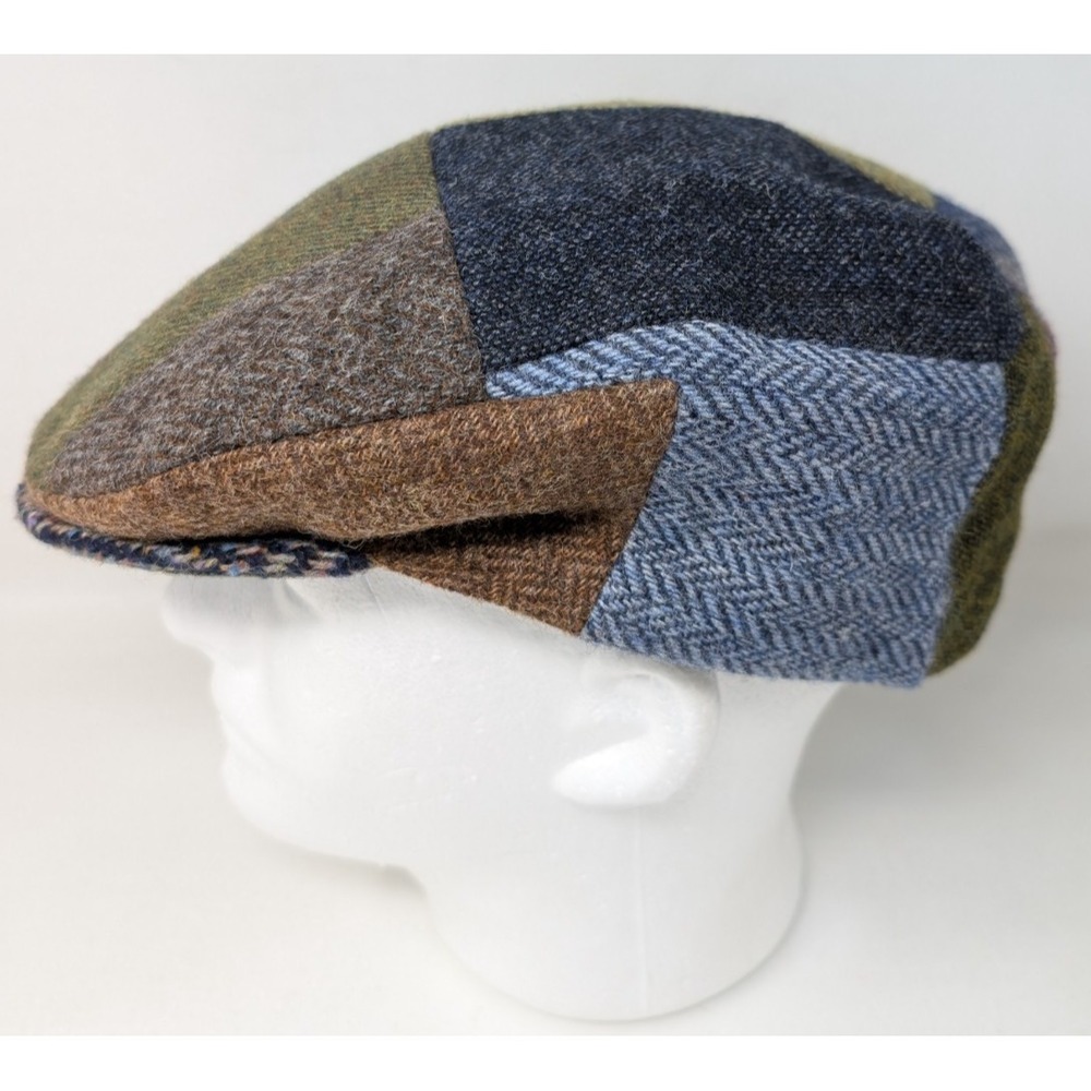 Jonathan Richard Newsboy Hat Ivy Flat Cap Ireland Patchwork Tweed Wool Size XXL
